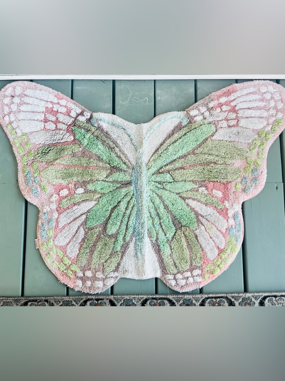 Pier 1 Pastel Butterfly Rug in Pink & Mint